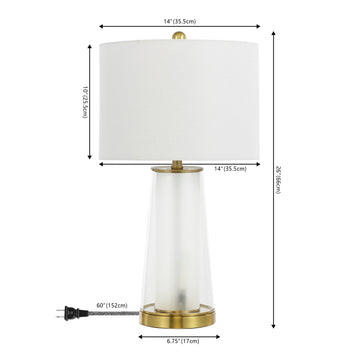 Tryon Modern Minimalist Glass/Iron Nightlight LED Table Lamp - JONATHAN Y